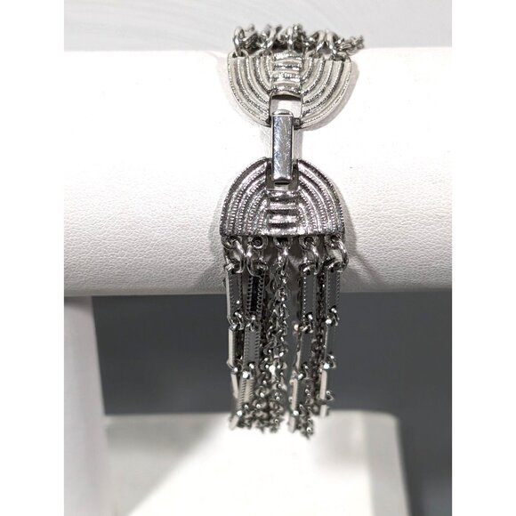 Vintage Sarah Coventry Silver Tone Multi Chain Bracelet 6.5 inch MCM Classic - Picture 1 of 6